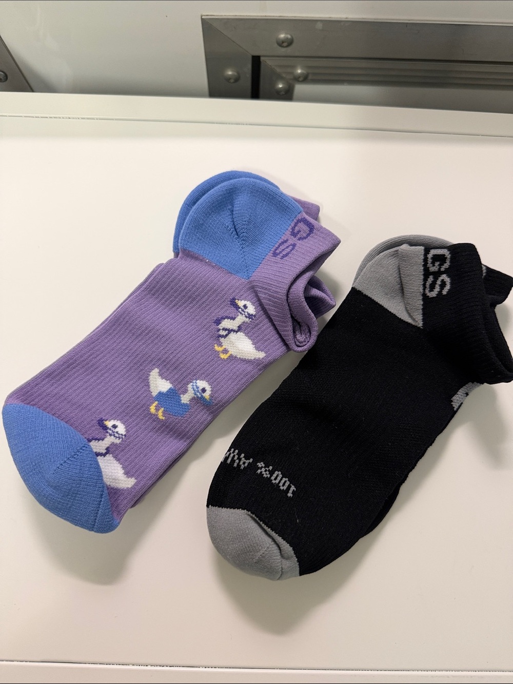 Figs Purple and Blue Duck Ankle Socks — Mixed Pair